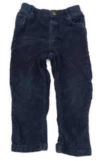 Tmavomodré manšestráky s úpletovým pasom C&A