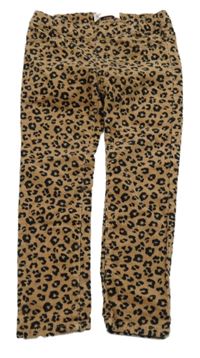 Hnedo-čierne vzorované elastické manšestráky H&M