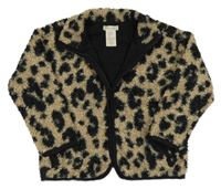 Béžovo-čierna vzorovaná huňatá podšitá bunda CYNTHIA ROWLEY
