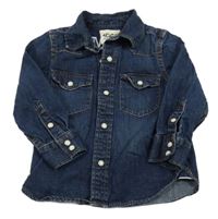 Tmavomodrá riflová košilová bunda GAP