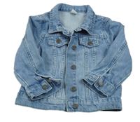 Svetlomodrá rifľová bunda s golierikom LC WaIKIKI