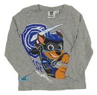 Sivé melírované tričko s PAW PATROL - Chase nickelodeon