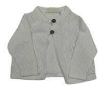 Bílý ažurový propínací svetr lupilu