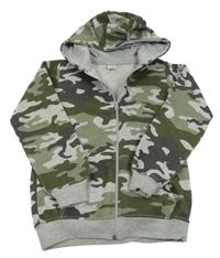 Army-sivá melírovaná prepínaci mikina s kapucňou Y.F.K.