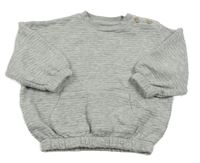 Sivá melírovaná rebrovaná oversize mikina s vreckom George