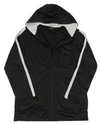 Černo-bílá thermo propínací mikina s kapucí ERGEENOMIXX