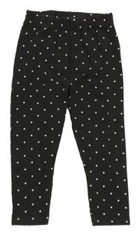 Tmavošedo-bílé puntíkaté legíny Tu