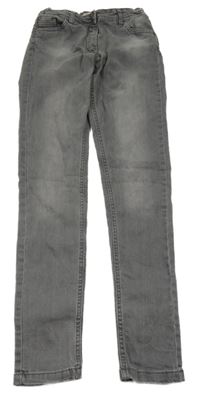 Šedé skinny teplákové rifle POCOPIANO