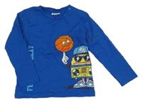 Cobaltovoě modré tričko s loptou a nápisom fagottino