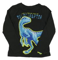 Černé triko s dinosaurem H&M