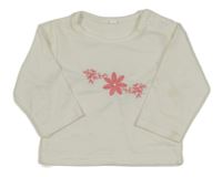 Biela mikina s kvetmi