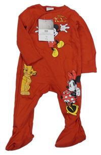 Nové - červený overal s Mickey a Minnie a Simbou Disney