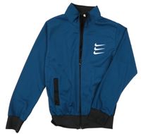Tmavopetrolejovo-čierna prepínaci športová mikina s logy Nike
