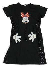 Čierne šaty s Minnie a flitrami