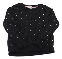 Čierna vzorovaná mikina so srdiečkami H&M