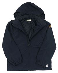 Tmavomodrá šušťáková jarná bunda s kapucňou H&M