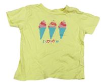 Žlté tričko so zmrzlinami Impidimpi