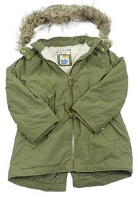 Khaki šusťáková zimní parka s kapucí H&M