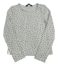 Bílé puntíkaté žebrované crop triko Primark