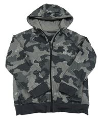 Tmavosivá army prepínaci mikina s kapucňou Nutmeg