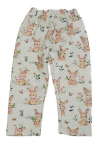 Biele kvetované legíny s králikmi Shein