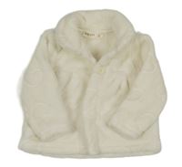 Smotanová chlpatá prepínaci mikina so srdiečkami