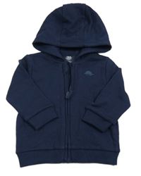 Tmavomodrá prepínaci mikina s výšivkou a kapucňou F&F