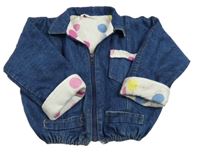 Tmavomodrá rifľová zateplená bunda