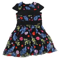 Černé šaty s květy