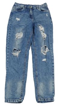 Modré mom rifle s prošoupáním Destination