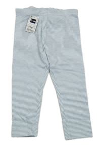 Nové - Světlemodro-bílé pruhované legíny Dunnes