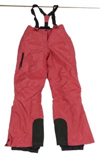 Malinovo-černé šusťákové funkční oteplovačky s kšandami Crivit