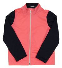 Neónově ružovo-tmavomodrá športová prepínaci mikina Decathlon