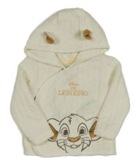 Smetanová prošívaná podšitá propínací mikina se Simbou a kapucí Primark