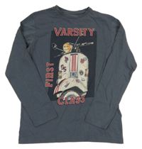 Antracitové triko se skútrem Nukutavake