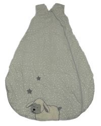 Šedý zateplený spací pytel s hvězdami a ovcí