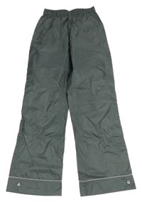 Tmavokhaki šušťákové nepromokavé nohavice Pocopiano