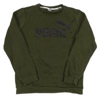 Khaki mikina s logem Puma