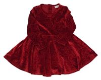 Červené kvetované zamatové šaty F&F