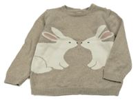 Hnedý sveter s králikmi H&M