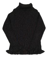 Čierny trblietavý rebrovaný svetrový rolák Primark