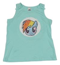 Svetlomodrý top s My Little Pony z překlápěcích flitrů C&A