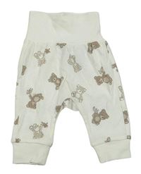 Smotanové ľahké tepláky s medveďmi H&M