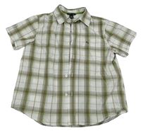 Bielo-kaki-zelená kockovaná košeľa H&M