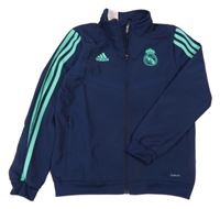 Tmavomodrá šusťáková fotbalová funkční bunda - Real Madrid Adidas