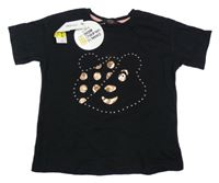 Nové - Černé tričko s Pudseym s kamínky George