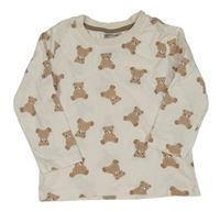 Světlebéžové triko s medvědy H&M