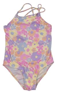 Farebné kvetované jednodielne plavky Primark