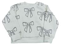 Biela crop mikina s mašľami Primark