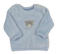 Svetlomodrá plyšová mikina s medvěďom Nutmeg